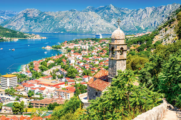 Old town charm in the ancient walled city Kotor, Montenegro