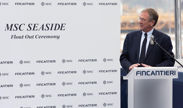 05_Pierfrancesco Vago, MSC Cruises Chairman, speaking at the Float Out Ceremony of MSC Seaside.jpg