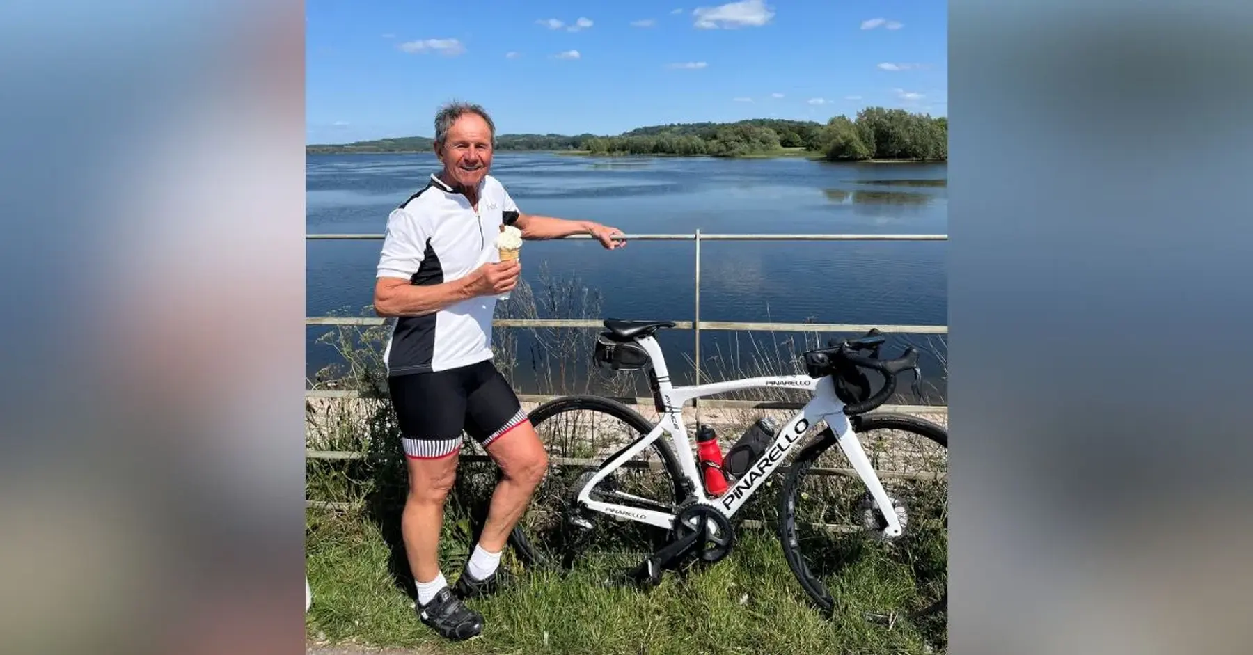 Eric Walton cycling from John OGroats to Lands End. Resized