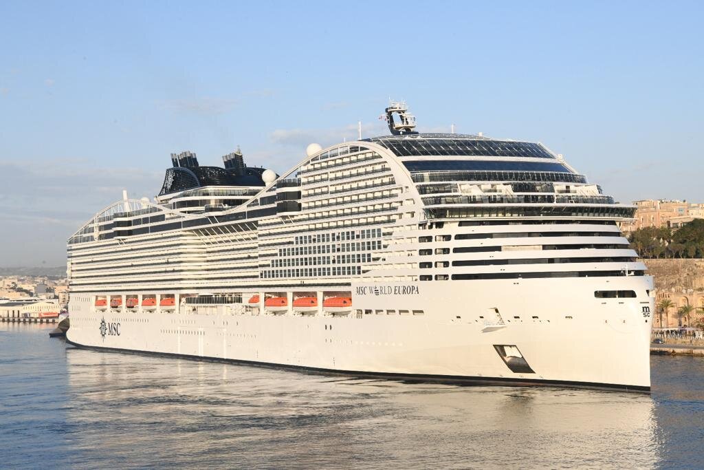 MSC World Europa makes maiden call in Valletta