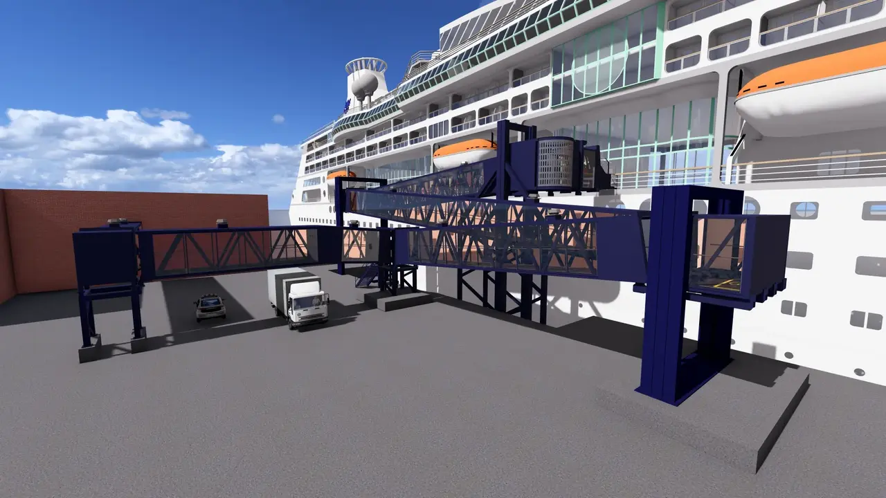 Passenger boarding bridge design c TK Elevator. Port of Dover1