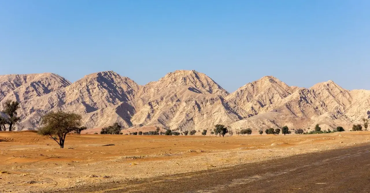 Jebel Faya rocky mountain range