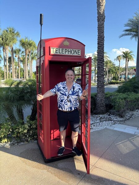 Tim Harden from Harden Holidays completing a photo challenge in Sunset Walk