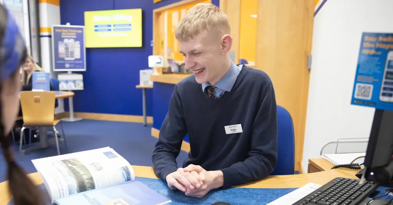 Hays Travel apprentice Bobby Hudson at the agency's Washington branch
