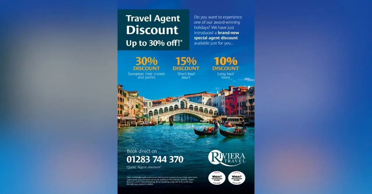Riviera Travel agent discounts flyer. Resized
