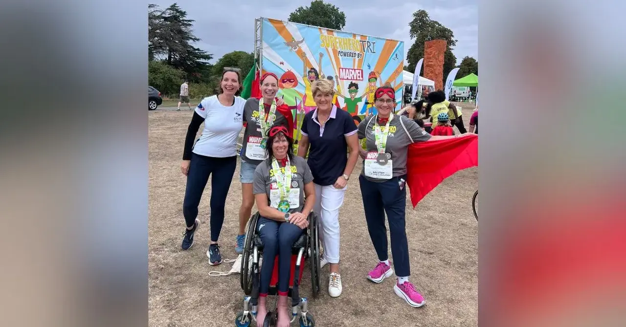 Superheroes Tri at Dorney Lake. Fundraising for Disability S