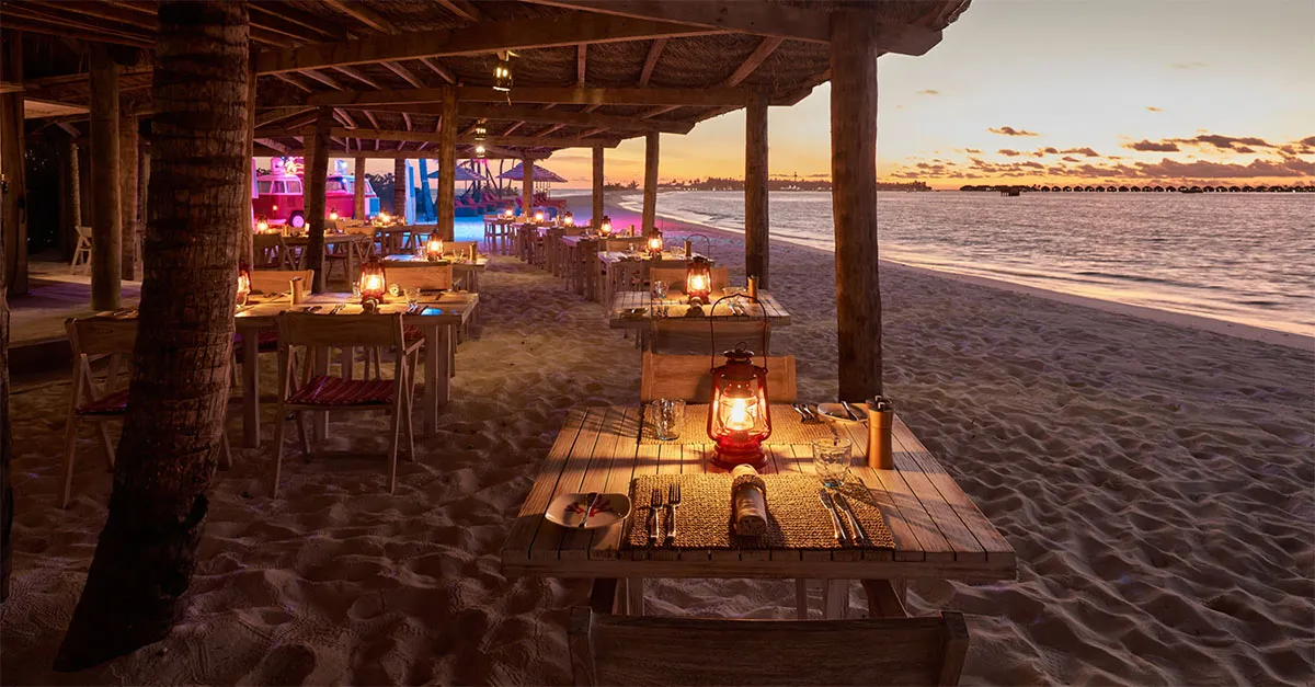 Seaside Finolhu Crab Shack Evening Shot