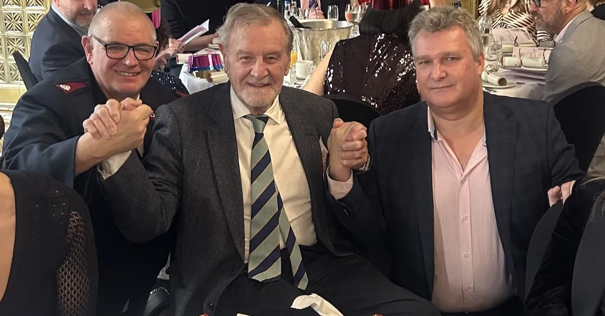 From left Mark RoseSalvation ArmySir Mike GooleyTrailfinders