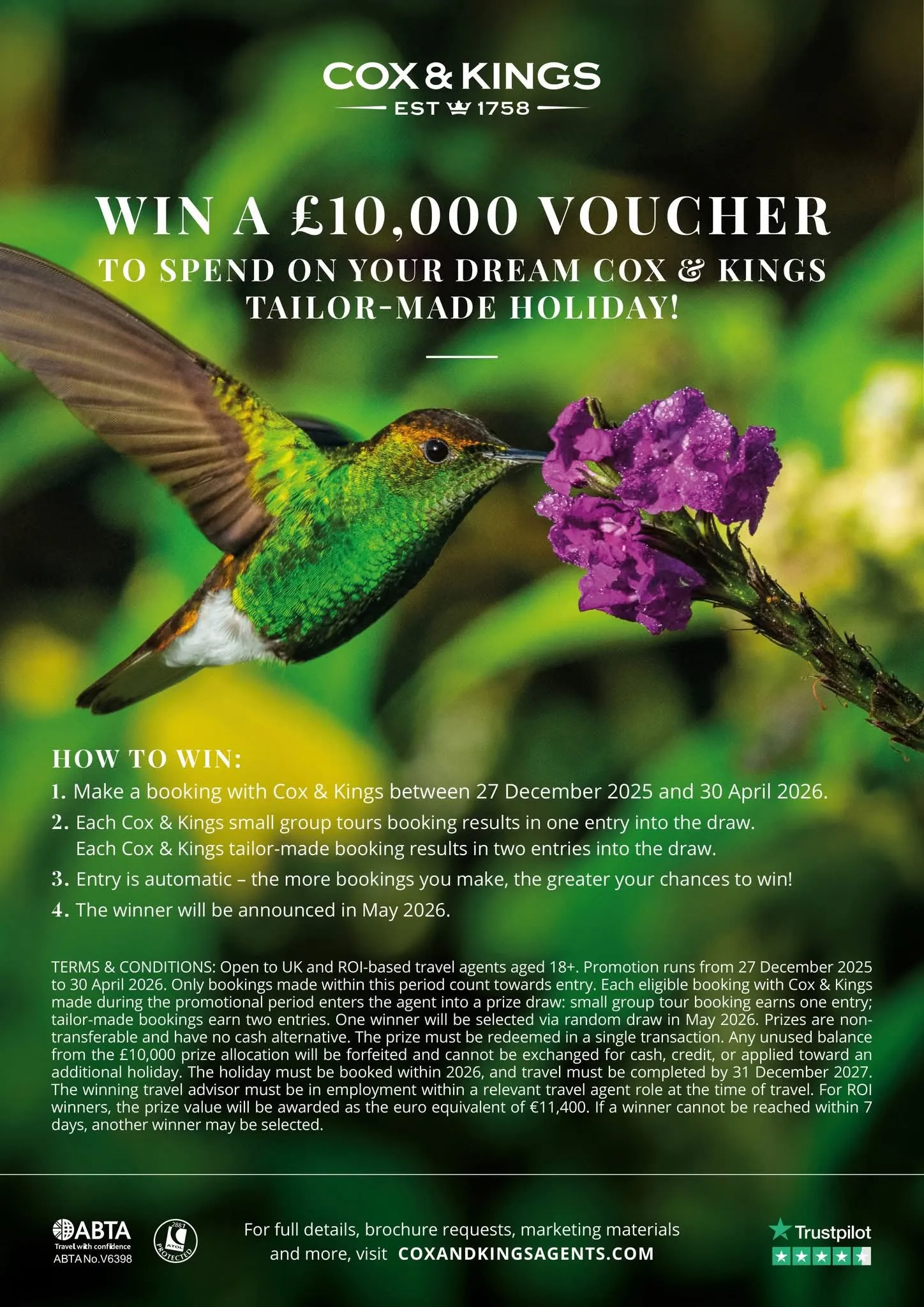 Cox &amp; Kings: WIN a &pound;10,000 voucher towards your dream holiday!