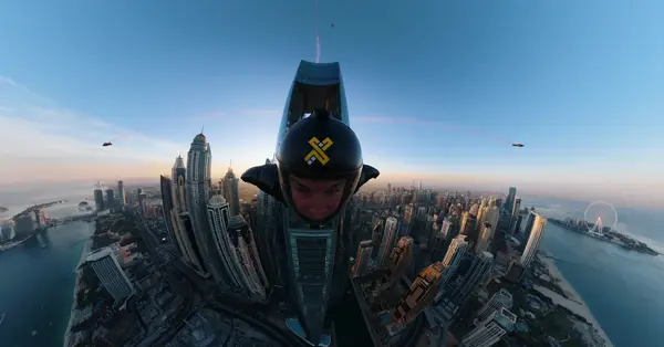 World's tallest hotel stages sky-high stunt in Dubai
