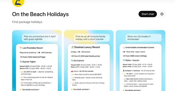 On the Beach &lsquo;first UK OTA&rsquo; to integrate ChatGPT for live holiday search