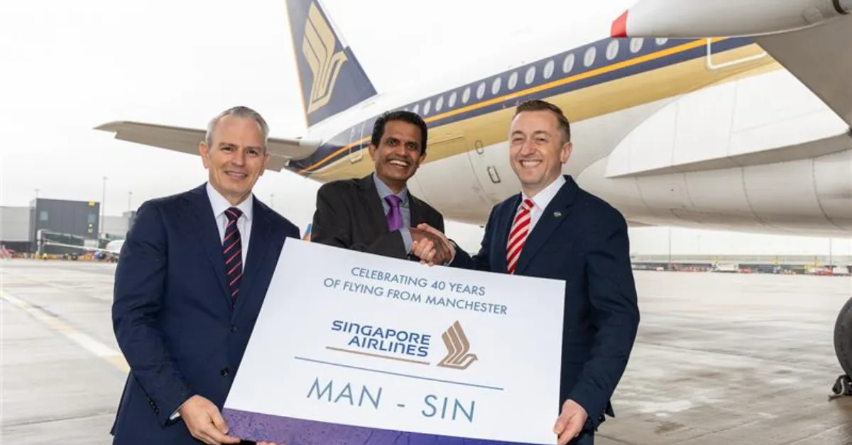 Singapore Airlines marks 40 years of flights from Manchester Airport