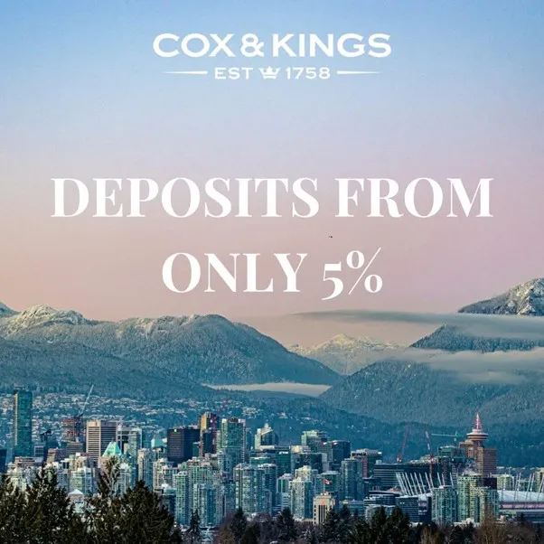 Cox & Kings: Deposits from only 5%