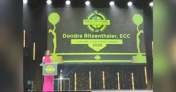 Dondra Ritzenthaler handed Clia Hall of Fame Lifetime Achievement Award