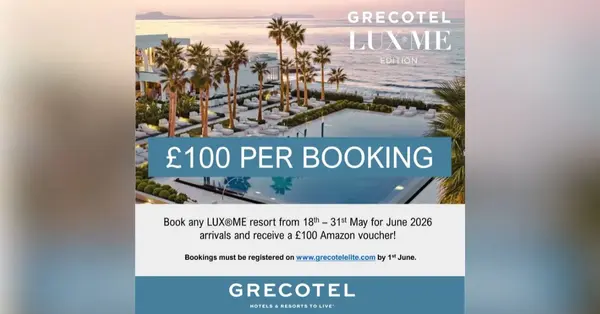 Grecotel offers agents &pound;100 Amazon voucher in new booking incentive