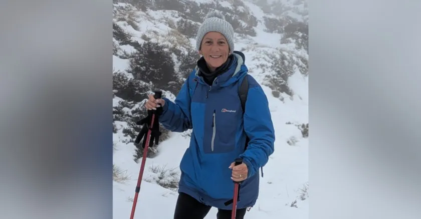 Kay Batley training at Kinder Scout in the Derbyshire Peak District