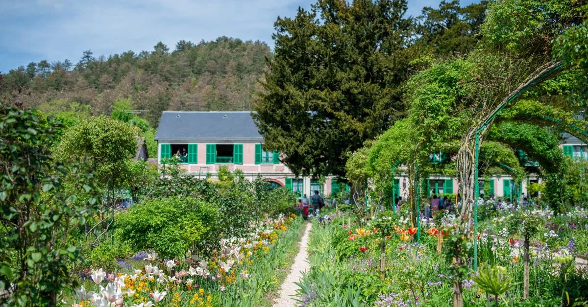 Garden of Monet in the village of Giverny in Normandie shutt