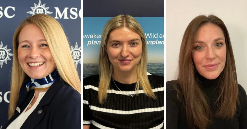  Claire Smith, Lauren Perks and Laura Wilson of MSC Cruises