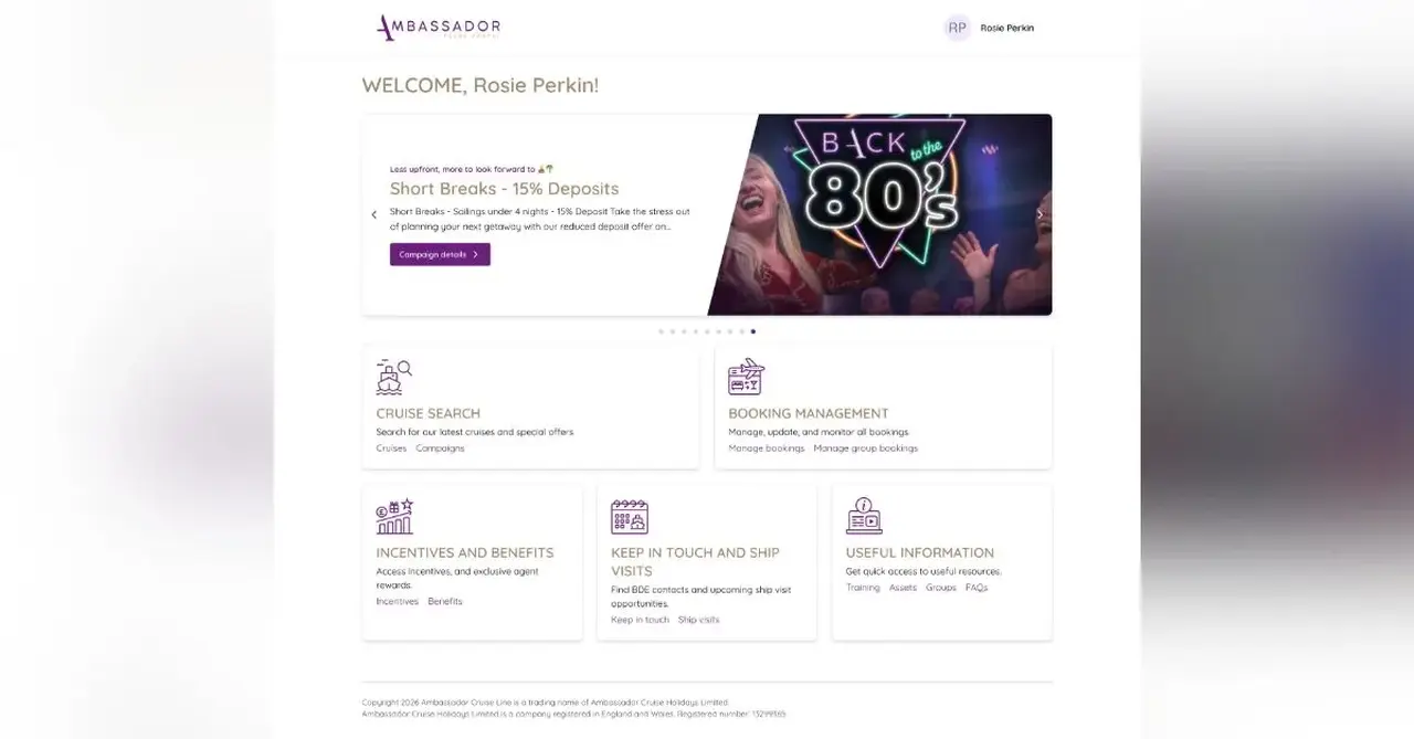 Ambassador Cruise Line to launch ‘best-in-class’ trade portal