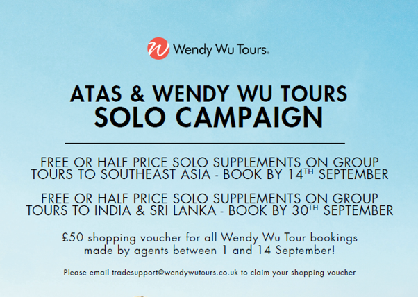 Wendy Wu Tours: Free or Half Price Single Supplements